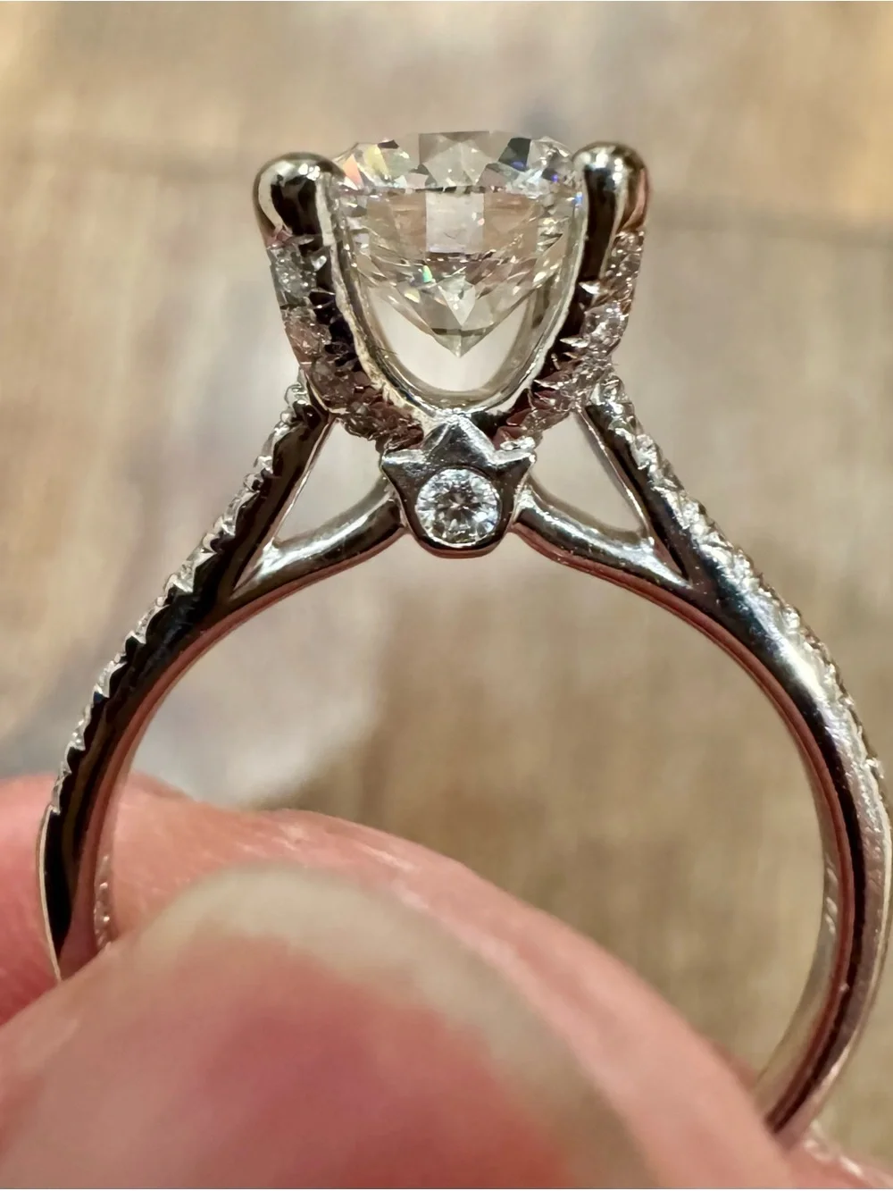 VERRAGIO 18K White Gold Lab Grown Diamond Engagement Ring